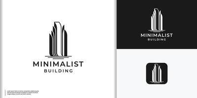 minimalisme futuristische gebouw logo ontwerp. investering schetsen bouwen inspiratie branding vector