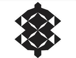 vorm fusie vector logo ontwerp met elegant zwart abstract meetkundig elementen quantum contouren monochroom vector logo met ingewikkeld abstract meetkundig vormen