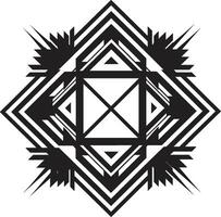 vluchtig lijnen abstract zwart logo ontwerp met vector meetkundig elementen astraal symmetrie vector logo met strak zwart abstract meetkundig patronen