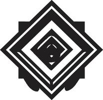 eindeloos hoeken elegant zwart icoon beeltenis vector logo met meetkundig vormen mysticus geometrie monochromatisch embleem met abstract zwart meetkundig ontwerp in vector