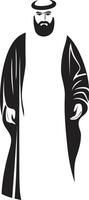 cultureel elegantie vector zwart logo presentatie van Arabisch Mens in elegant stijl Arabisch essence strak icoon met Arabisch Mens in vector logo ontwerp