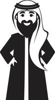 mysticus aanwezigheid zwart icoon presentatie van Arabisch Mens logo ontwerp in strak stijl cultureel elegantie vector zwart logo illustreren Arabisch Mens in elegant stijl