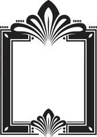 luxe fusie strak vector logo ontwerp met kunst deco kader kunstenaarstalent onthuld zwart embleem presentatie van kunst deco kader in monochroom