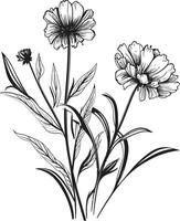 strak bloemblaadjes monochromatisch icoon van botanisch bloemen ontwerp eindeloos bloesems elegant embleem, vector logo in zwart