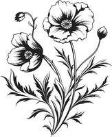 aard symfonie strak vector logo, zwart bloemen botanisch schoonheid monochroom embleem, elegant bloemen ontwerp