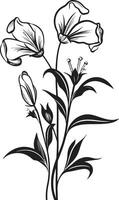 tijdloos bloemblaadjes elegant zwart icoon presentatie van botanisch bloemen aard harmonie chique vector logo ontwerp met zwart bloemen elementen