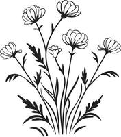 fluistert van natuur strak icoon met vector logo van botanisch bloemen betoverd bloei zwart vector logo ontwerp met botanisch charmes