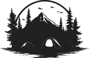 starlit heiligdom zwart vector logo ontwerp icoon voor wildernis enthousiastelingen reislust veilige haven chique camping icoon presentatie van vector logo ontwerp