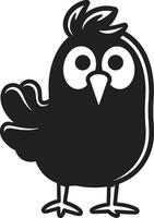 moedig pit strak zwart vector logo voor gevogelte icoon kip huis tinten chique monochroom kip embleem in zwart