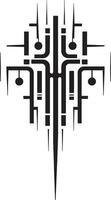 binair schittering monochroom abstract symbool voor cybernetisch verfijning robot ritmes strak vector logo met cybernetisch harmonie