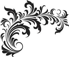 Koninklijk Renaissance elegant zwart logo met wijnoogst Europese grens klassiek vakmanschap elegant wijnoogst Europese grens icoon in monochroom vector