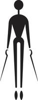 grappig crescendo tekening stickman icoon met zwart elegantie grillig golven chique monochroom logo met stickman charme vector