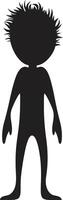 grappig curves zwart stickman icoon in strak monochroom speels perfectie tekening stickman logo in chique elegantie vector