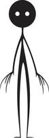 tekening genot chique zwart vector embleem met stickman grappig bekoring monochroom logo ontwerp met stickman