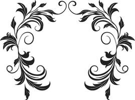 curves en charmes zwart tekening decoratief element in vector artistiek versieringen elegant embleem met monochroom tekening decoraties