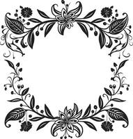 etherisch elegantie vastleggen voorbijgaand schoonheid in tekening decoratief kader vector zwart logo symbool ontwerp noir nectar een symfonie van tekening decoratief kader vector zwart logo ontwerp icoon