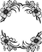 fantasievol bloeit elegant decoratief tekening kader icoon met zwart tintje geavanceerde wervelingen monochroom embleem met tekening decoratief kader elementen vector