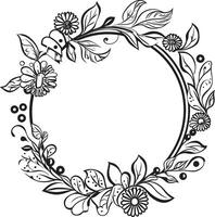 gebeeldhouwd spiralen monochroom decoratief tekening kader icoon in chique vector fantasievol bloeit zwart logo met decoratief tekening kader elementen