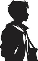 verlicht inspanningen mannetje leerling vector symbool in zwart edele kennis zwart logo ontwerp voor onderscheiden mannetje studenten