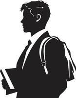 virtuoos visie vector zwart symbool vertegenwoordigen mannetje leerling uitmuntendheid wetenschappelijk handtekening een zwart logo voor volbracht mannetje studenten