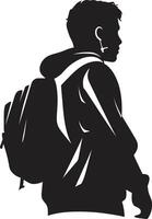 dynamisch diplomatie zwart logo icoon voor hoog bereiken mannetje studenten onverschrokken intellect vector zwart logo ontwerp voor ambitieus mannetje studenten