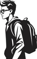 leerzaam eminentie zwart logo ontwerp voor onderscheiden mannetje studenten virtuoos visie mannelijk vector symbool in zwart logo ontwerp