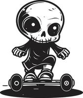 skateboard synchronie zwart logo ontwerp vastleggen de harmonie van rijden stad schuif vector symbool van een Mens Aan een skateboard in strak zwart