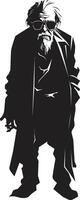 spectraal vader zwart logo ontwerp met een beangstigend zombie Mens icoon zombie zefier iconisch vector symbool uitdrukken de beangstigend aanwezigheid van een eng zombie in zwart