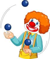 een clown die met ballen jongleert op een witte achtergrond vector