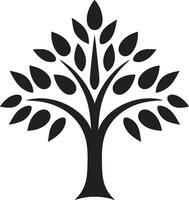 bos- harmonie dynamisch zwart icoon voor boom plantage logo ontwerp eco embleem vector boom plantage logo in zwart logo ontwerp