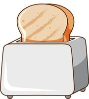 Broodrooster met geroosterd brood op witte achtergrond vector