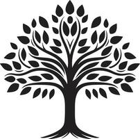 duurzame groei iconisch zwart symbool van prieel inzet groen erfenis dynamisch zwart logo voor boom plantage initiatieven vector