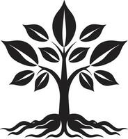 aftekenen jonge boom iconisch vector logo voor boom plantage Woud voogd strak zwart icoon ontwerp met boom symbool