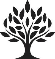 aard Mark zwart logo met vector boom plantage symbool bladerrijk inzet dynamisch zwart ontwerp voor groen initiatieven