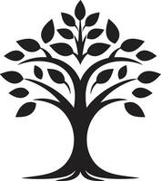 duurzame groei iconisch zwart symbool van boom plantage groen erfenis dynamisch vector logo ontwerp voor boom plantage