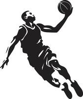 dichtslaan saga basketbal speler dunk vector icoon in vector episch dunk dimensies vector logo voor hoepel ruimte ontdekkingsreizigers