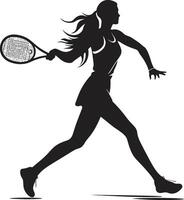 bevallig glijden tennis speler logo in vector elegantie netto Ninja precisie vector ontwerp voor vrouwen tennis