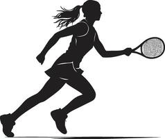 rechtbank chique elegant tennis speler icoon in vector verpletteren spectra tennis speler logo in dynamisch vector