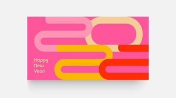 gelukkig nieuwjaar 2022 moderne begroetingsposter met bauhaus typografische, creatieve kunstnummers voor kerstevenement en feestelijk, nieuwjaar gefeliciteerd typografie, kalenderomslag. vector illustratie