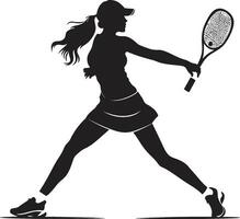 rally royale vector logo voor vrouwen tennis de elite dienen sirene tennis speler vector icoon met elegantie