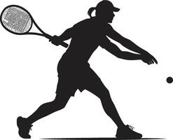 macht en evenwicht vrouwen tennis vector icoon voor kampioenen bevallig glam vector logo voor elegant tennis spelers