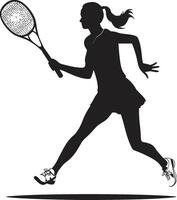 racket straling vrouw tennis vector icoon voor schittering verpletteren synchronie vector logo voor vrouwen tennis harmonie