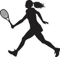 racket straling vrouw tennis vector icoon voor schittering verpletteren synchronie vector logo voor vrouwen tennis harmonie
