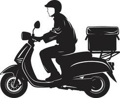 smaak Aan wielen uitdrukken scooter levering Mens vector logo gehaast maaltijd relais vector icoon voor scooter voedsel levering onderhoud