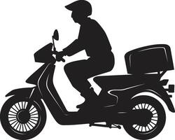 uitdrukken eetgelegenheden uitdrukken scooter icoon voor snel voedsel laten vallen offs snel hartig shuttle scooter levering Mens vector logo