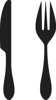 bistro blad insigne vork en mes icoon in elegant vector kunstenaarstalent levensgenieter etiquette embleem vector logo voor verfijnd dining symbool