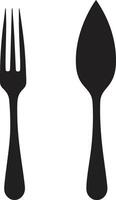 gastronomisch uitmuntendheid symbool vork en mes icoon in vector kunstenaarstalent bistro blad insigne vector logo voor geavanceerde culinaire ontwerp