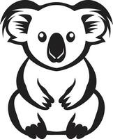 koala schattigheid insigne aanbiddelijk vector icoon voor dieren in het wild waardering harig gebladerte insigne koala vector ontwerp voor milieu harmonie