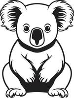 koala schattigheid insigne aanbiddelijk vector ontwerp voor dieren in het wild waardering harig gebladerte insigne koala vector icoon voor milieu bewustzijn