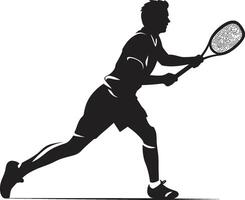 top Spin Titan insigne tennis speler vector icoon voor spinnen specialist macht dienen pro kam mannetje tennis speler logo voor aas server